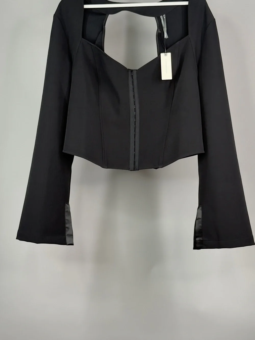 Rare to find By Anthropologie Open-Back Tuxedo Top Sz XL NWT